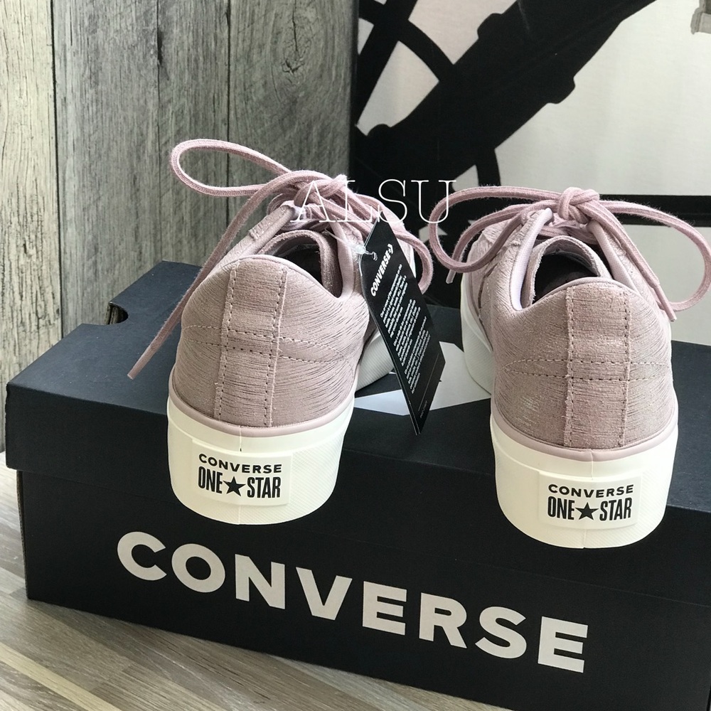 NWT Converse One Star Platform OX Diffused Taupe W - Picture 4 of 8